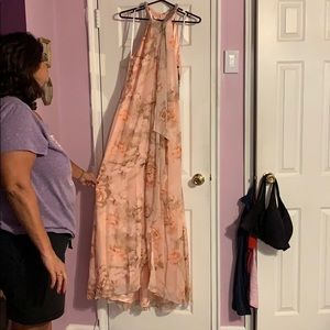 Calvin Klein blush floral maxi dress